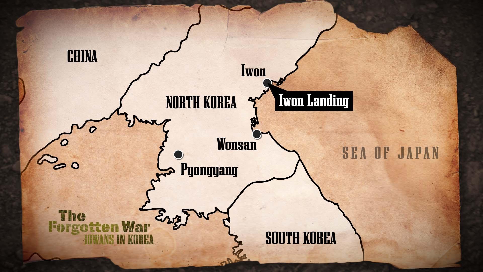 Korea Map Iwon Landing Iowans In Korea Pbs Learningmedia