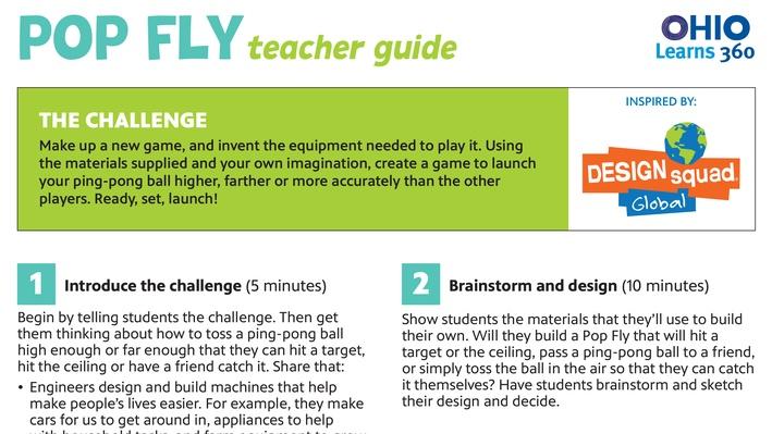 Design It Challenge Pop Fly Ohio Learns 360 Pbs Learningmedia