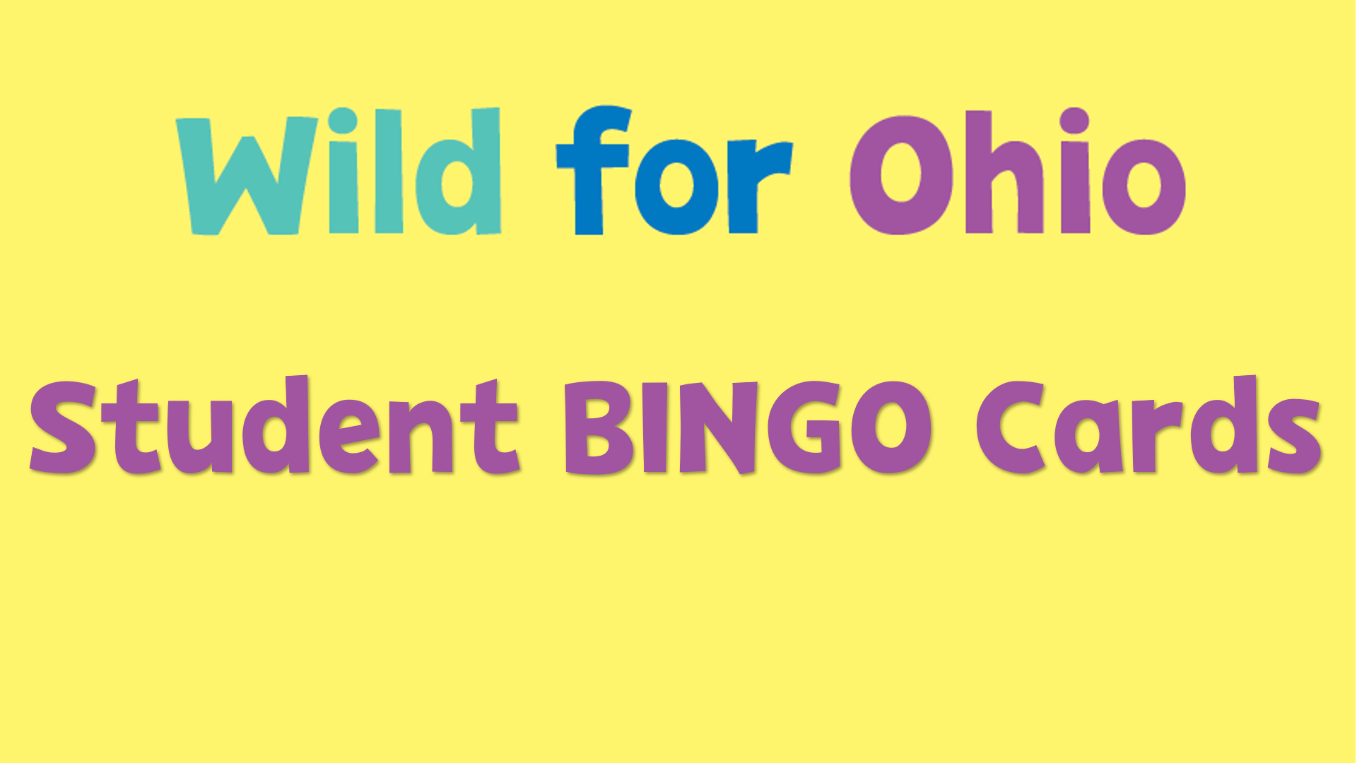 Student BINGO Cards: Wild for Ohio Camp | Ohio Learns 360 | PBS