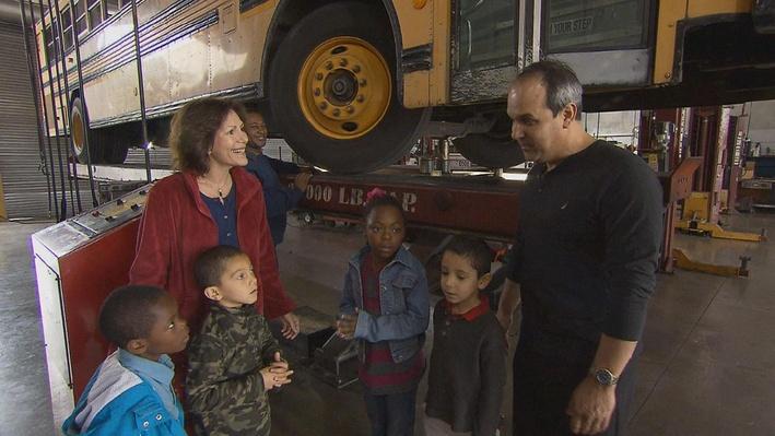 School Bus Depot Field Trip