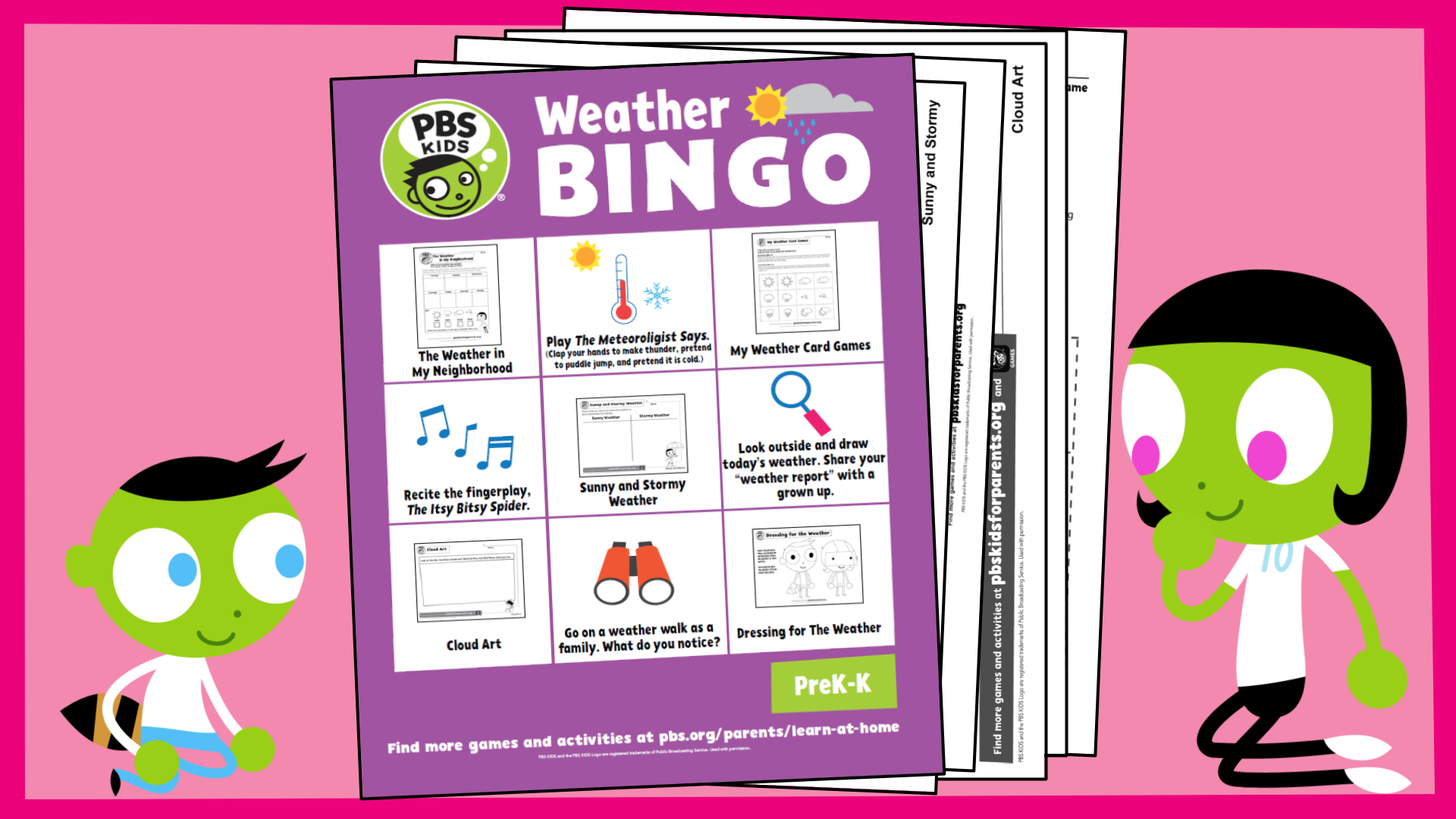 Weather Bingo: PreK and K, PBS KIDS