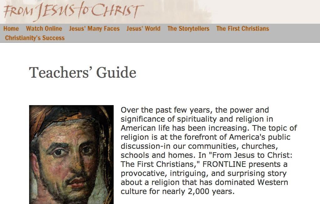 From Jesus To Christ The First Christians Teacher S Guide Pbs Learningmedia