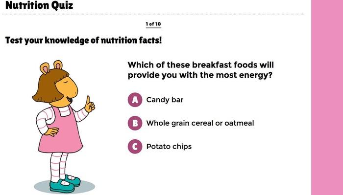 Nutrition Quiz | Health and Physical Education, Preschool | Interactive