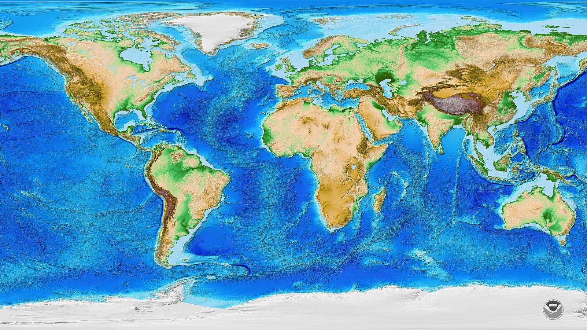 World Map With Mountain Ranges Map Vector   Buac17 Img Glblmtnranges Poster IOw3th5 