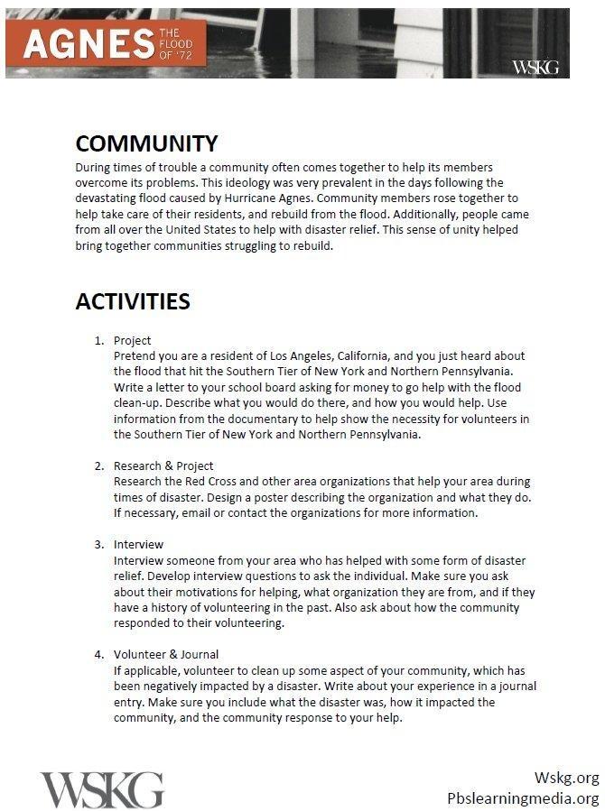 Community Activities PBS LearningMedia
