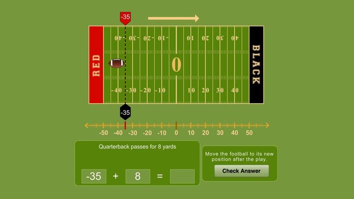 the number line rational numbers and football math interactive