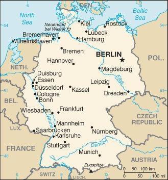 map of germany and austria with cities