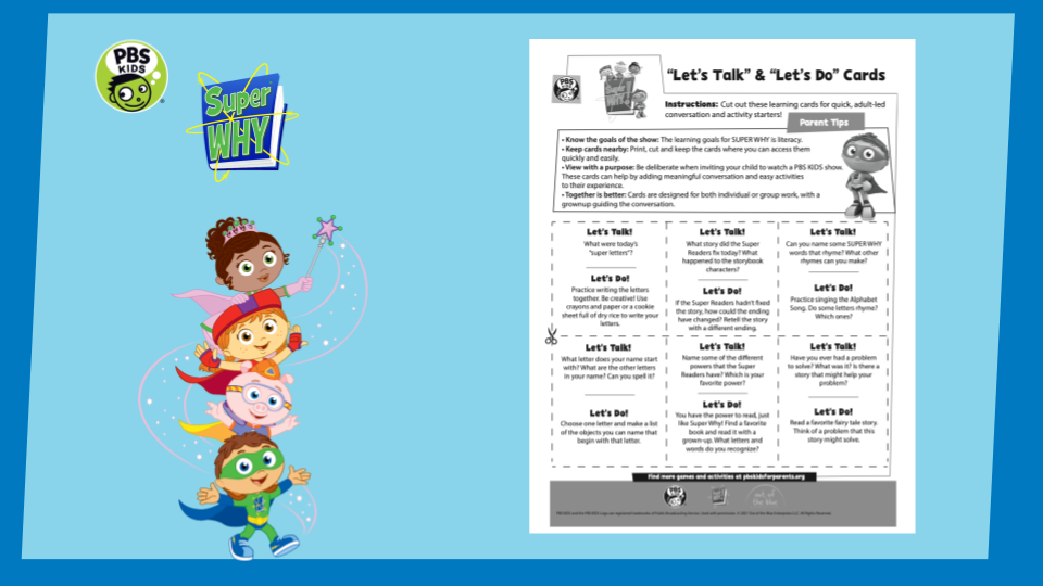 Number Memory Home Activity, Super Why!
