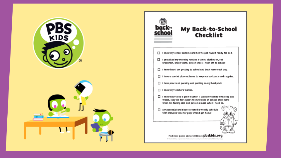 Back To School Planner And Checklist Pbs Kids Pbs Learningmedia