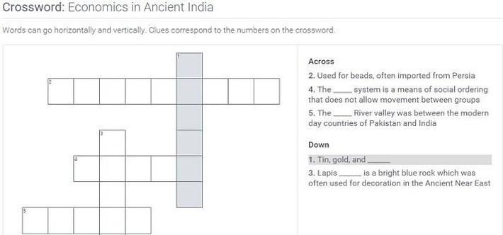 Economic terms crossword puzzle