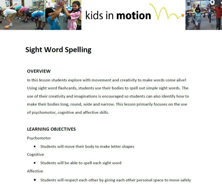 Sight Word Spelling Lesson Plan PBS LearningMedia