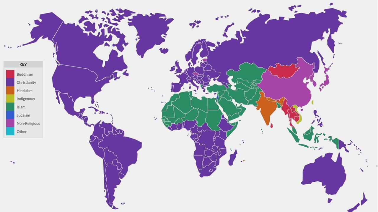 most and least religious countries