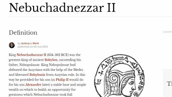 Nebuchadnezzar II - World History Encyclopedia