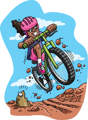 Bikes And Bicycles Girl On Mountain Bike Clipart Pbs - 