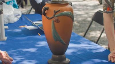 Appraisal: Fake Roseville Brown Pine Cone Vase