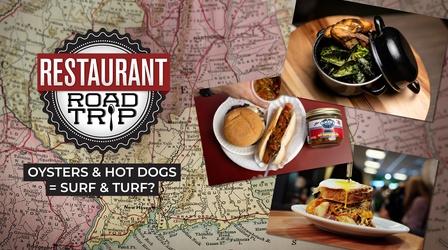 Video thumbnail: Restaurant Road Trip Oysters and Hot Dogs = Surf and Turf?
