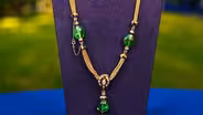 Appraisal: Emerald, Diamond & Gold Necklace, ca. 1895