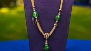 Appraisal: Emerald, Diamond & Gold Necklace, ca. 1895