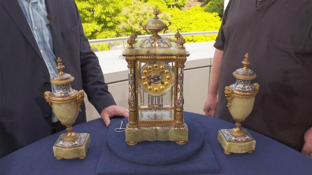 Antiques Roadshow | Appraisal: French Crystal Regulator Clock Garniture Set