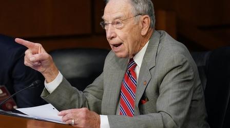 Video thumbnail: PBS NewsHour Grassley commends Barrett for her 'impeccable credentials'