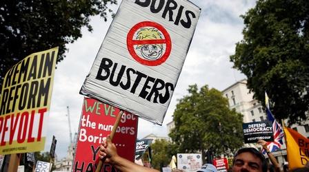 Video thumbnail: PBS NewsHour In Britain, Boris Johnson's Brexit 'hardball' sparks outrage
