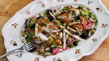 Video thumbnail: American Masters Jacques Pépin Makes Sautéed Cod with Mushrooms