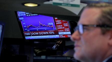 Video thumbnail: PBS NewsHour Pandemic's 'unique uncertainty' creates market shockwaves