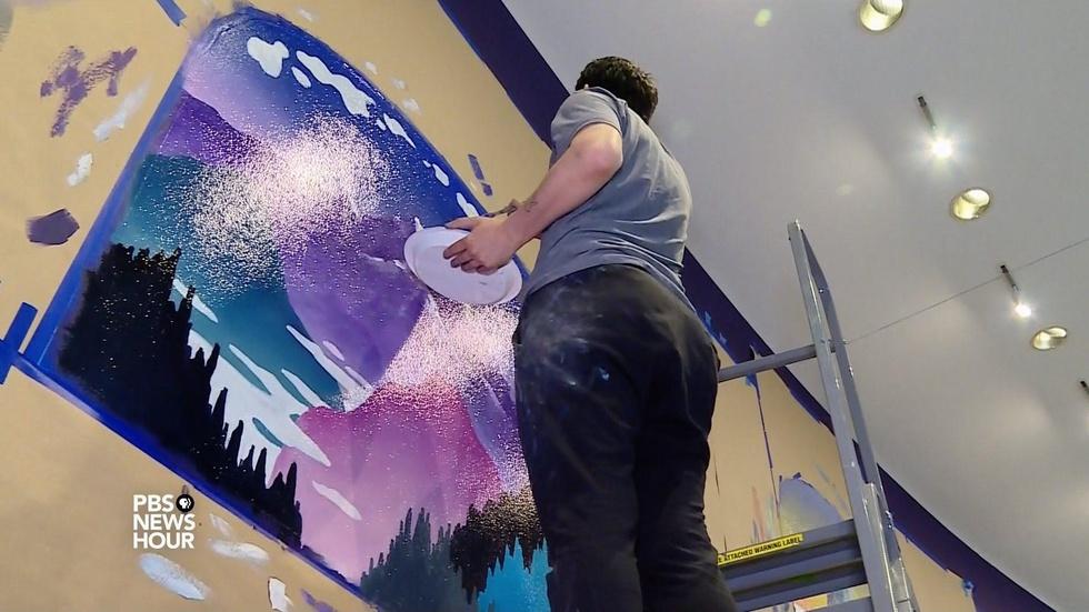 Artist puts time in perspective by painting sun's cycle image