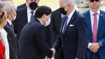Video thumbnail: PBS NewsHour News Wrap: Biden stops in Japan after visit to South Korea
