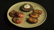Black Bean Dijon Burger with Sweet Potato Crisps