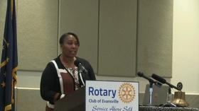 Video thumbnail: Evansville Rotary Club Regional Voices: Arveneda McDonald, Joshua Academy