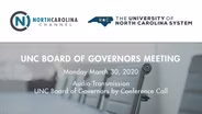 BOG 03/30/20: Special Meeting of the Board of Governors