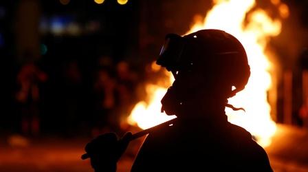 Video thumbnail: PBS NewsHour Hong Kong's anti-government protests again turn violent