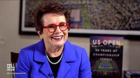 Video thumbnail: PBS NewsHour Billie Jean King on athlete activism: 'Our job is to lead'