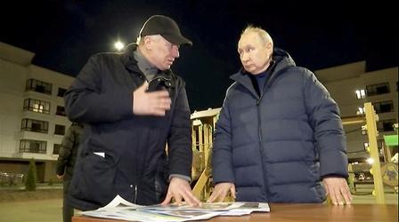 Video thumbnail: PBS NewsHour News Wrap: Putin makes unannounced stop in occupied Mariupol