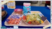 Maria talks with CCSD Food Service Dietician Jake Yarberry