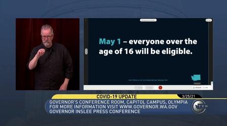Video thumbnail: Northwest Now Digital First Inslee Schools Social Distancing And Vaccine Update 3/25