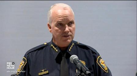 Video thumbnail: PBS NewsHour News Wrap: Texas police officer resigns over fatal shooting