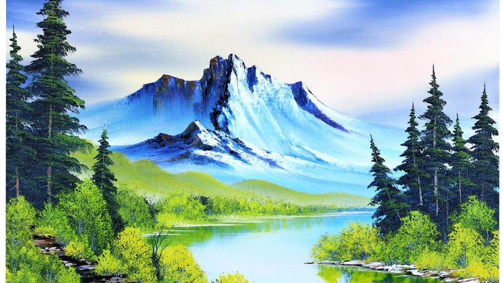 mountain path painting