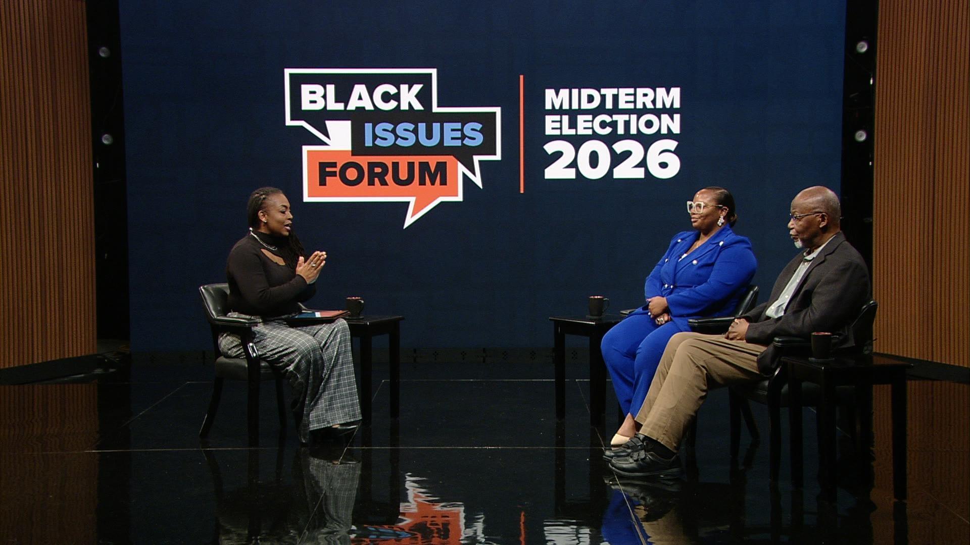 Host of Black Issues Forum Kenia Thompson and guests.