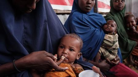 Video thumbnail: PBS NewsHour Mothers in Somalia fight drought, famine to feed children
