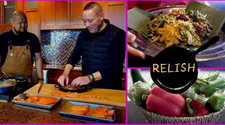 Video thumbnail: Relish Salmon On Crispy Rice, Jocon And Curried Lentils
