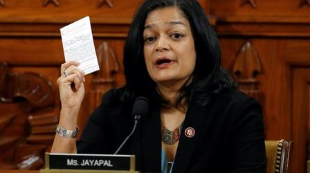Video thumbnail: PBS NewsHour Pramila Jayapal on her path to politics, progressive change