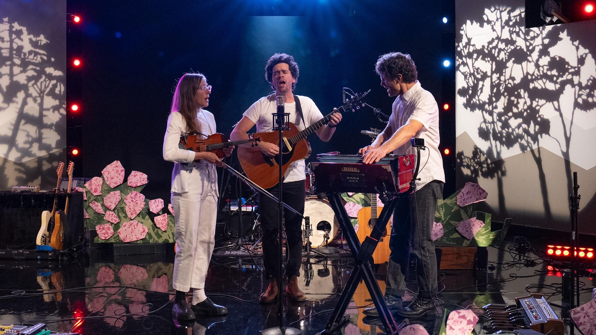 Asheville band River Whyless on the set of Shaped by Sound.