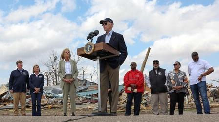 Video thumbnail: PBS NewsHour News Wrap: Biden tours tornado damage in Mississippi