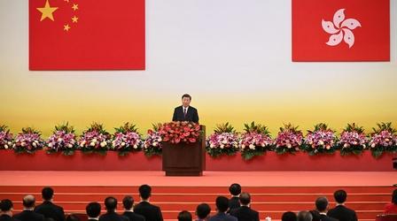Video thumbnail: PBS NewsHour Xi Jinping visits Hong Kong 25 years after British rule ends