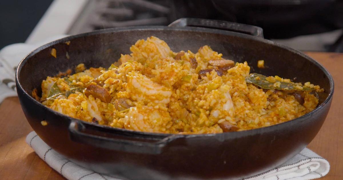 The Key Ingredient | Red Rice with Shrimp and Smoked Sausage | Kitchen