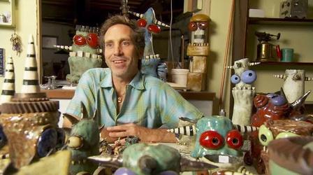 Video thumbnail: Oregon Art Beat James DeRosso, hand-built clay monsters | K-12