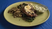 Blackened Turkey Breast with Cilantro Cream and Swill Chard 
