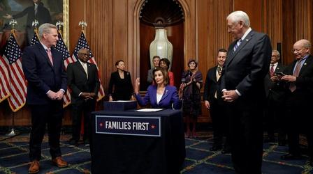 Video thumbnail: PBS NewsHour After voting drama, House passes $2.2 trillion relief bill